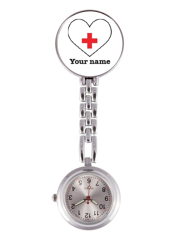 Reloj Corazón Blanco para enfermeras en