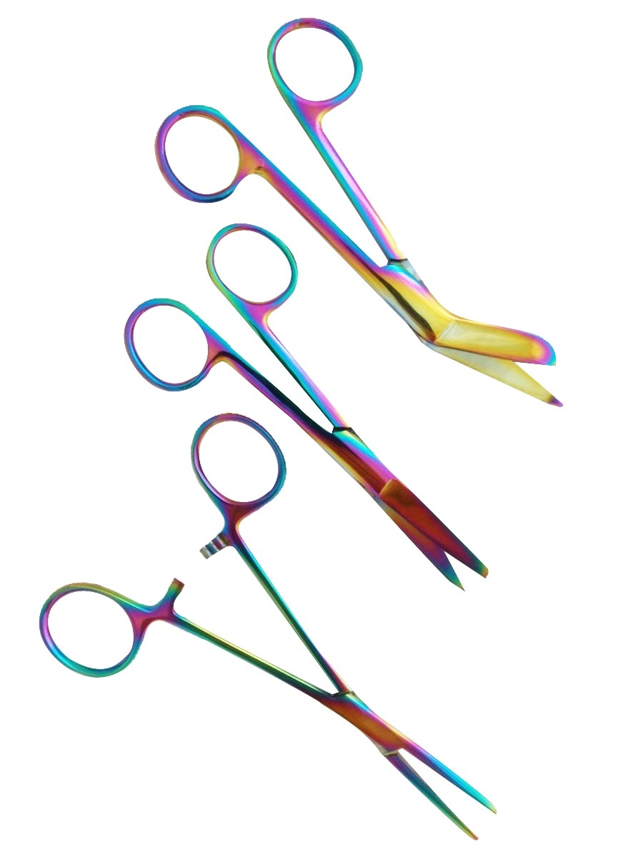 Set de tijeras de enfermera Rainbow Metal para enfermeras en NurseOClo