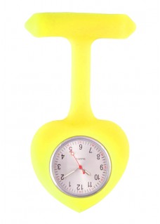 Reloj para Enfermera silicona Corazón Amarillo