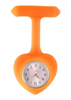 Reloj para Enfermera silicona Corazón Naranja