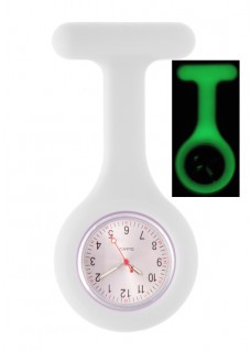 Reloj Enfermera Silicona Fluorescente Blanco