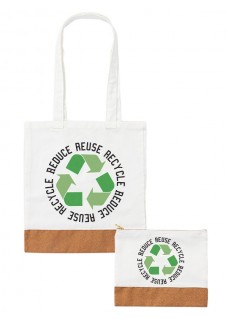 Set Bolsa Tote Eco con Monedero -  Reduce Reuse Recycle