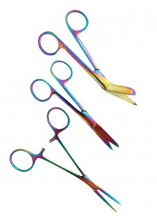 Zurdos - Set de tijeras de enfermera Metal Rainbow