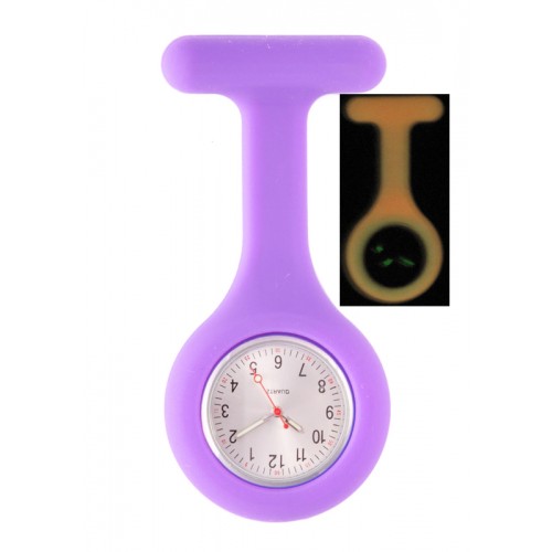 Reloj Enfermera Silicona Fluorescente Violeta